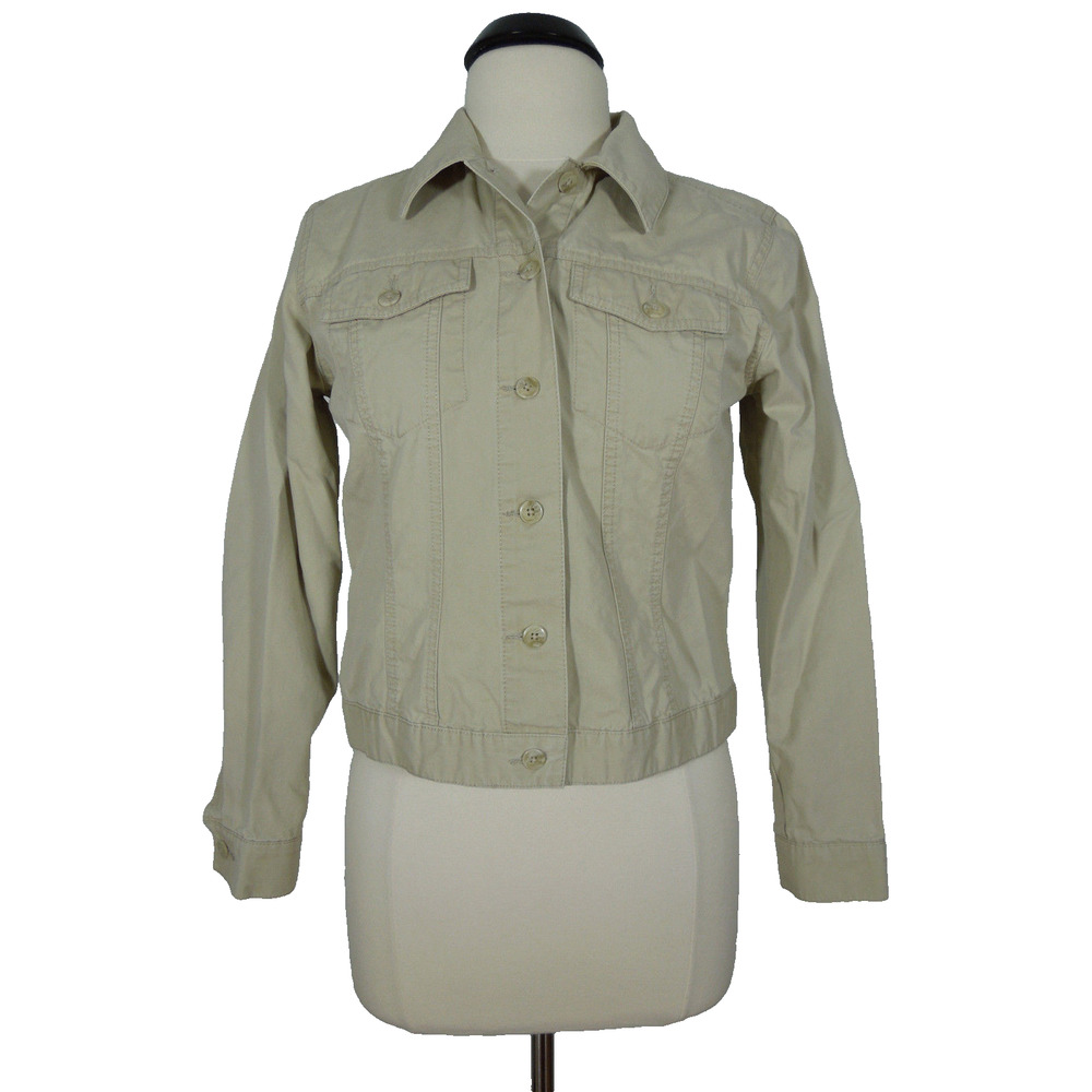 COVINGTON size 8 Womens Beige Cotton Jacket Front Buttons
